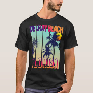 Delray Beach Retro Vintage Style Palm Tree T-Shirt
