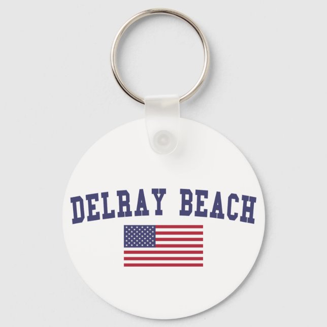Delray Beach US Flag Keychain (Front)