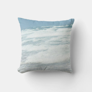 Delray Beach Waves Under Bright Blue Sky Throw Pillow