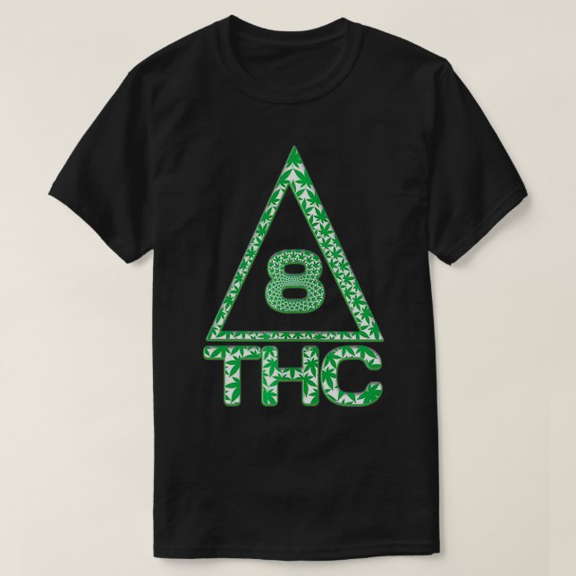 Delta 8 THC Delta 8 Triangle Symbol Green Weed Pla T-Shirt (Design Front)
