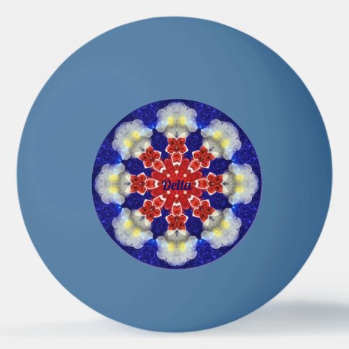 DELTA  BLING  Red Yellow Blue  Kaleidoscope  Ping Pong Ball