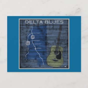 Delta Blues Grunge Blues Highway Postcard by oldrockerdude at Zazzle