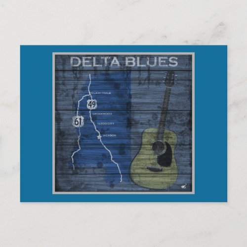 Delta Blues Grunge Blues Highway Postcard