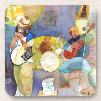Delta Blues Music Design Beverage Coaster by marcoimage at Zazzle