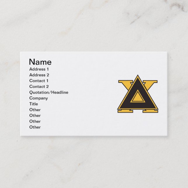 Delta Chi Badge Gold Business Card (Front)