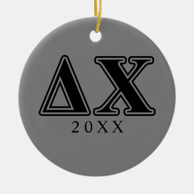 Delta Chi Black Letters Ceramic Ornament (Front)