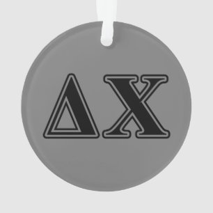 Delta Chi Black Letters Ornament