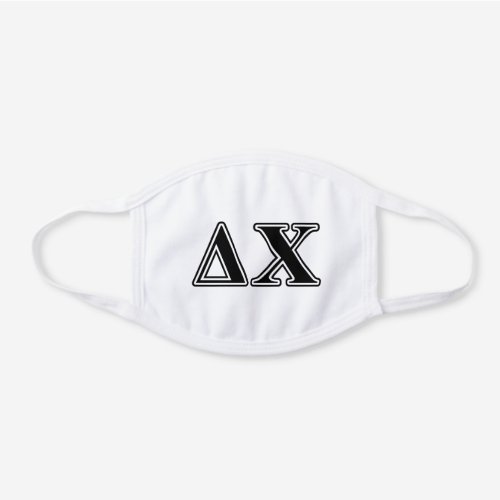 Delta Chi Black Letters White Cotton Face Mask