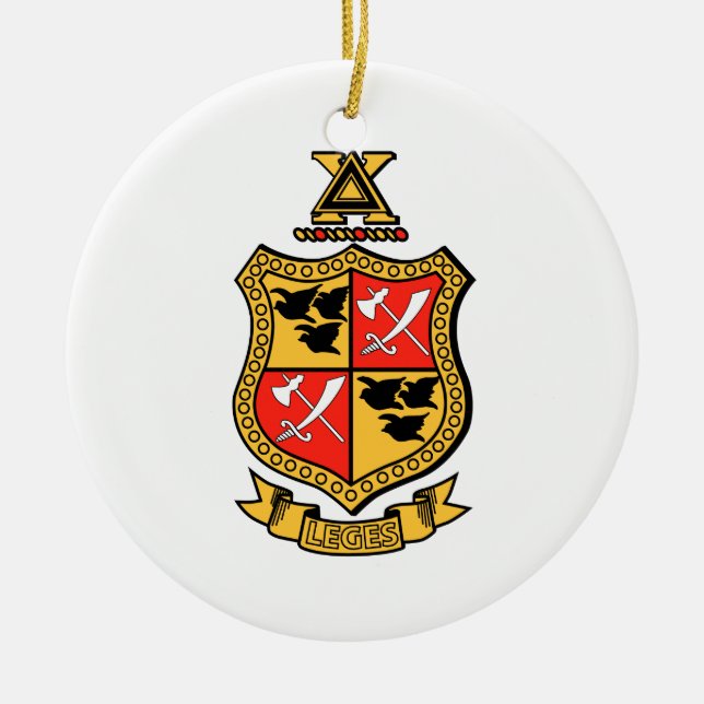 Delta Chi Coat of Arms Ceramic Ornament (Front)