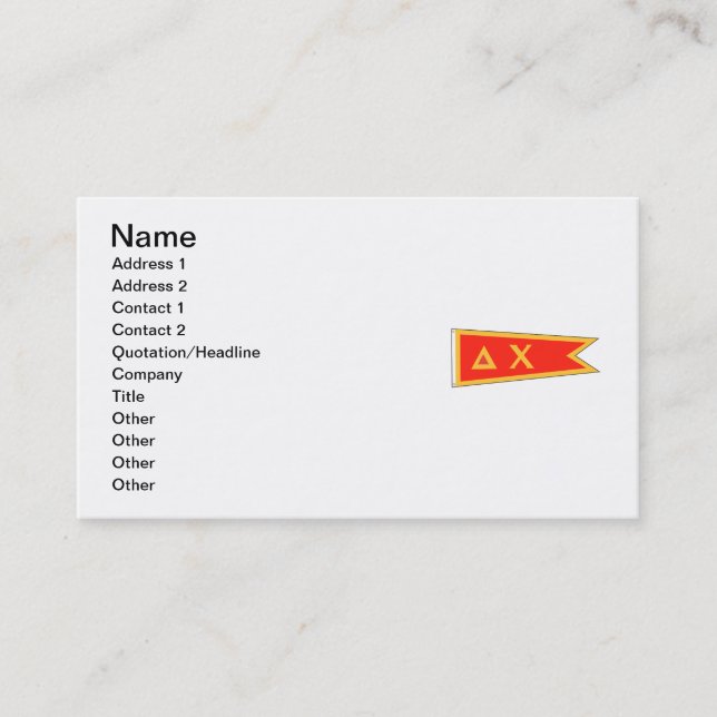 Delta Chi Flag Business Card (Front)