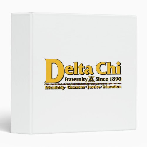 Delta Chi Name and Logo Gold 3 Ring Binder