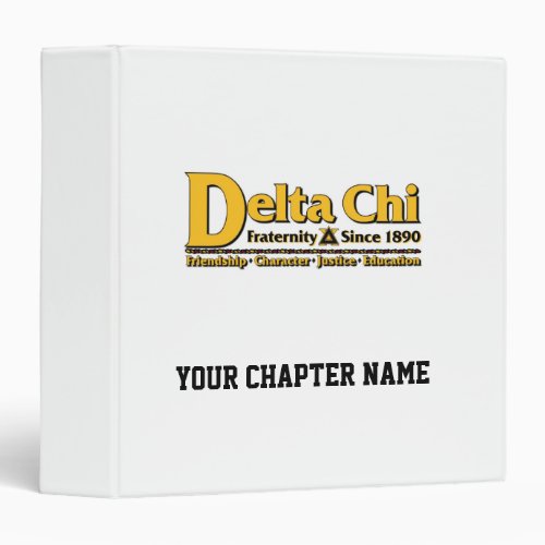 Delta Chi Name and Logo Gold Binder