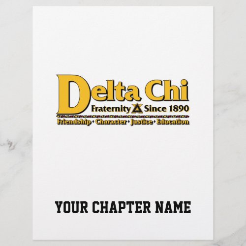 Delta Chi Name and Logo Gold Flyer