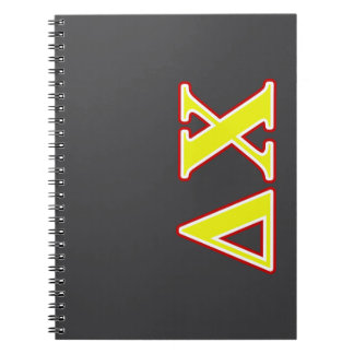 Delta Chi Red and Yellow Letters Notebook