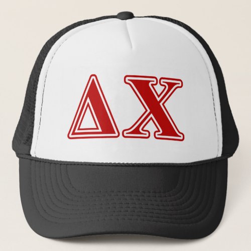 Delta Chi Red Letters Trucker Hat