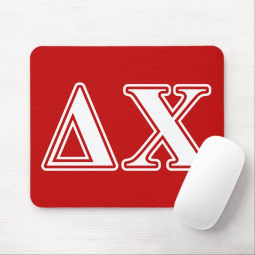 Delta Chi White and Red Letters Mouse Pad | Zazzle