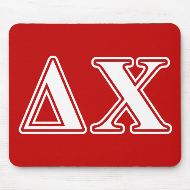 Delta Chi White and Red Letters Mouse Pad | Zazzle