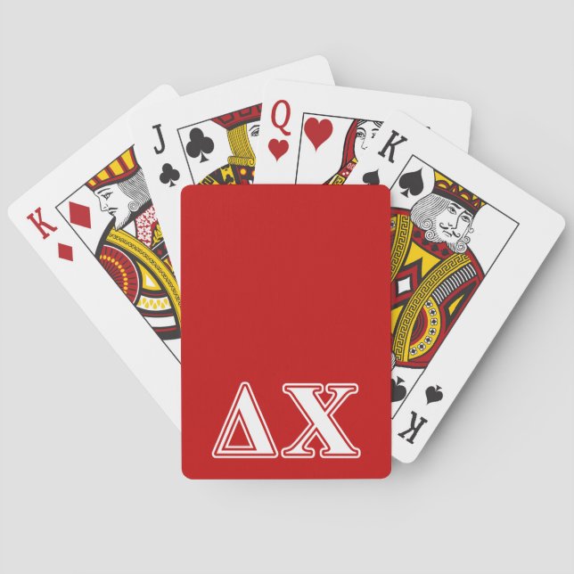 Delta Chi White and Red Letters Poker Cards (Back)