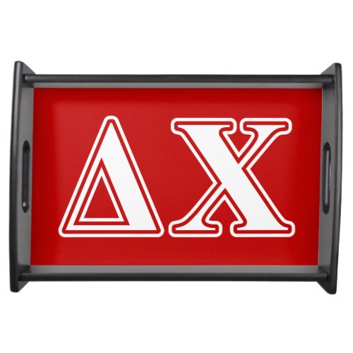 Delta Chi White and Red Letters Serving Tray