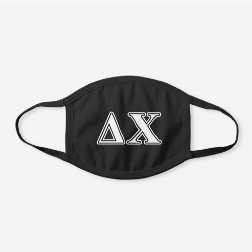 Delta Chi White and Yellow Letters Black Cotton Face Mask