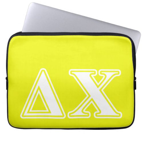 Delta Chi White and Yellow Letters Laptop Sleeve