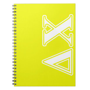 Delta Chi White and Yellow Letters Notebook