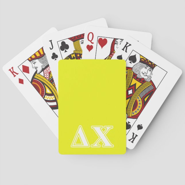 Delta Chi White and Yellow Letters Poker Cards (Back)
