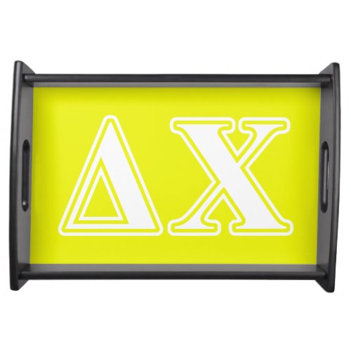 Delta Chi White and Yellow Letters Serving Tray