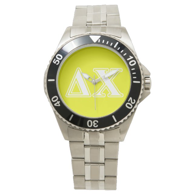Delta Chi White and Yellow Letters Watch (Front)