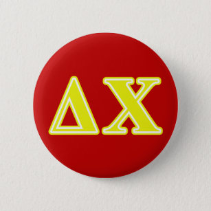 Delta Chi Yellow Letters Button