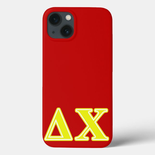 Delta Chi Yellow Letters Case-Mate iPhone Case (Back)