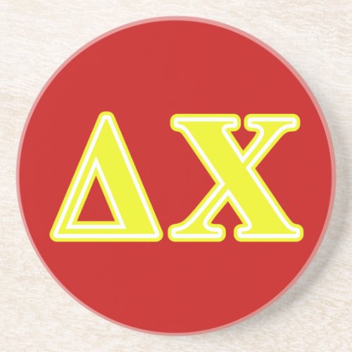 Delta Chi Yellow Letters Drink Coaster