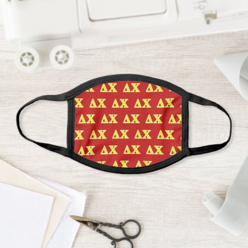 Delta Chi Yellow Letters Face Mask