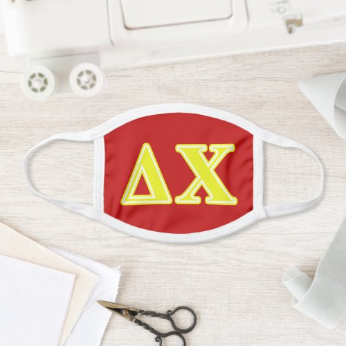 Delta Chi Yellow Letters Face Mask