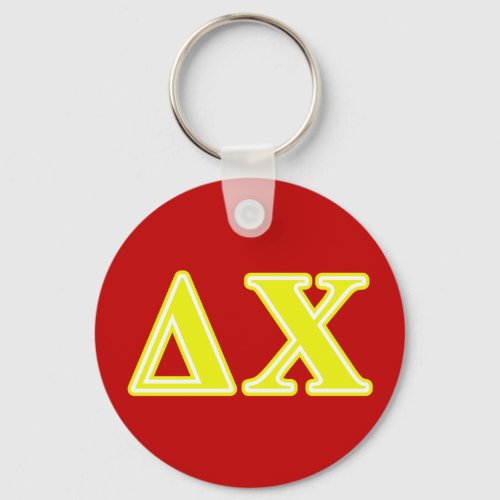 Delta Chi Yellow Letters Keychain