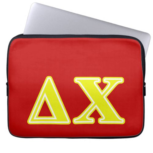 Delta Chi Yellow Letters Laptop Sleeve