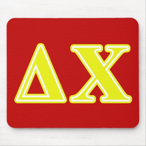 Delta Chi Yellow Letters Mouse Pad