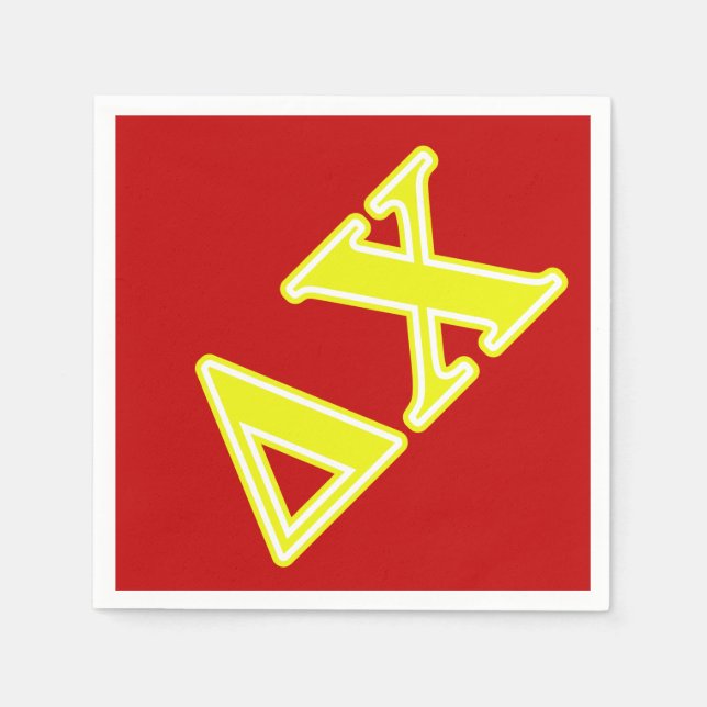Delta Chi Yellow Letters Napkins (Front)