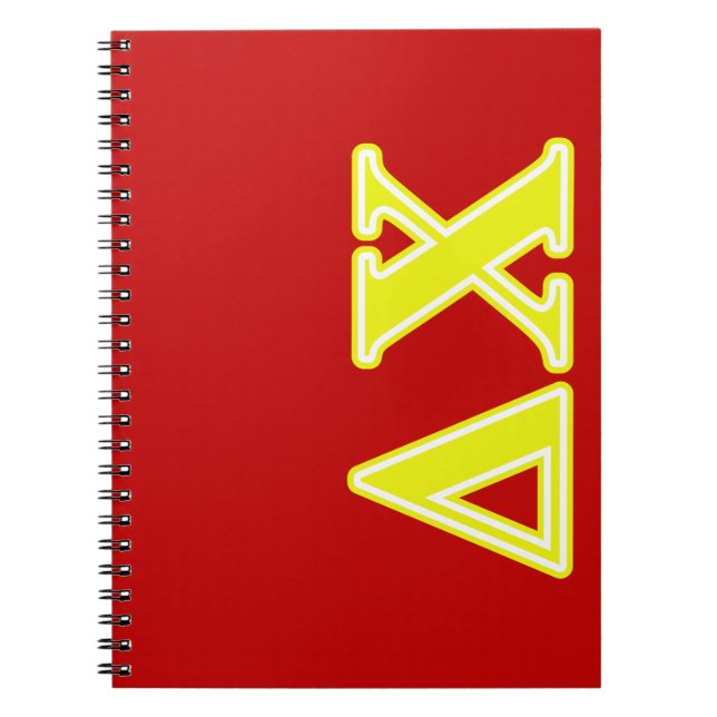 Delta Chi Yellow Letters Notebook (Front)
