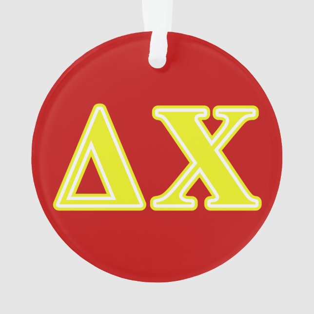 Delta Chi Yellow Letters Ornament (Back)