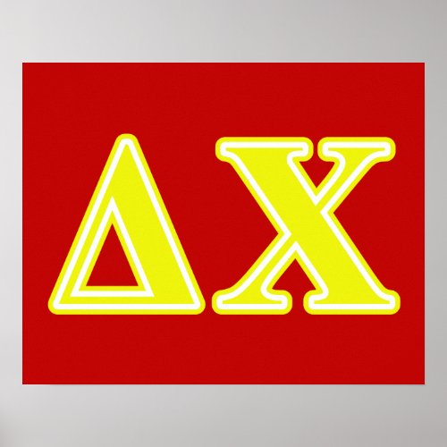 Delta Chi Yellow Letters Poster