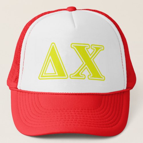 Delta Chi Yellow Letters Trucker Hat