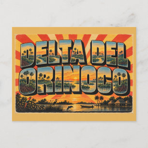 Delta del Orinoco Wetlands Stilt Village Art Postcard