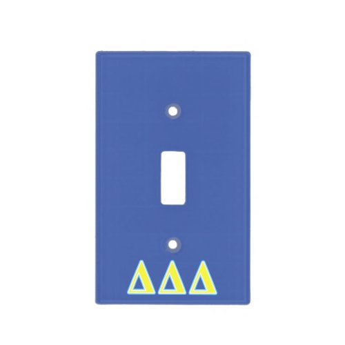 Delta Delta Delta Blue and Yellow Letters Light Switch Cover