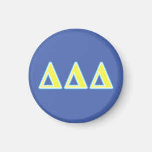 Delta Delta Delta Blue and Yellow Letters Magnet