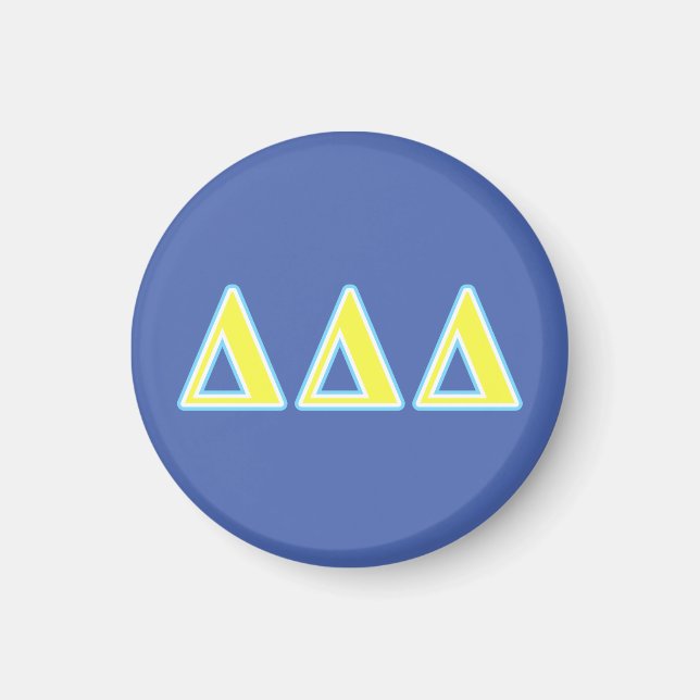 Delta Delta Delta Blue and Yellow Letters Magnet (Front)