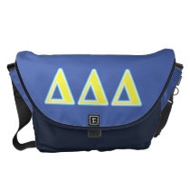 Delta Delta Delta Blue and Yellow Letters Messenger Bag