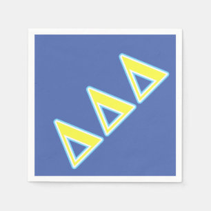 Delta Delta Delta Blue and Yellow Letters Paper Napkins