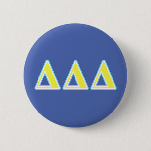 Delta Delta Delta Blue and Yellow Letters Pinback Button