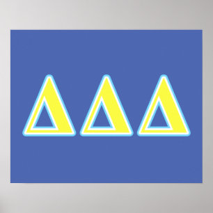 Delta Delta Delta Blue and Yellow Letters Poster
